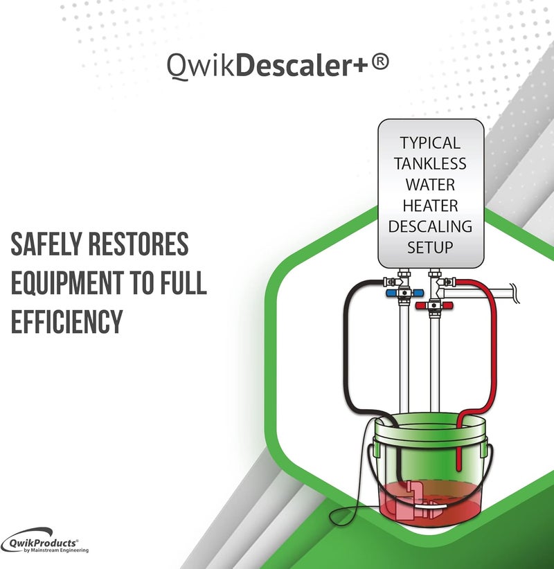 QwikProducts QwikDescaler + Concentrated Descaler Solution, Tankless Water Heater Descaling Solvent for Heat Exchanger, Quickly Dissolves Scale, Lime, Tarnish and Deposits, 1 Quart - Image 4